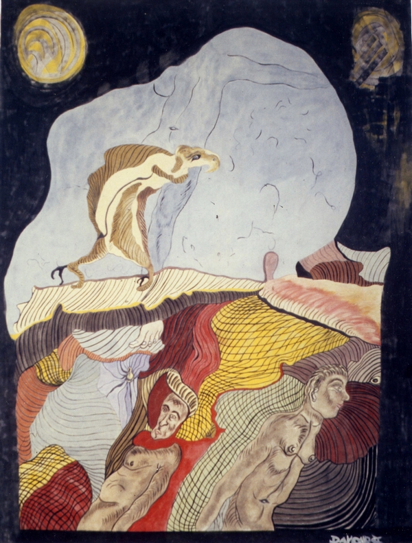 l'apocalypse enluminure sur toile 3 X 2 métres